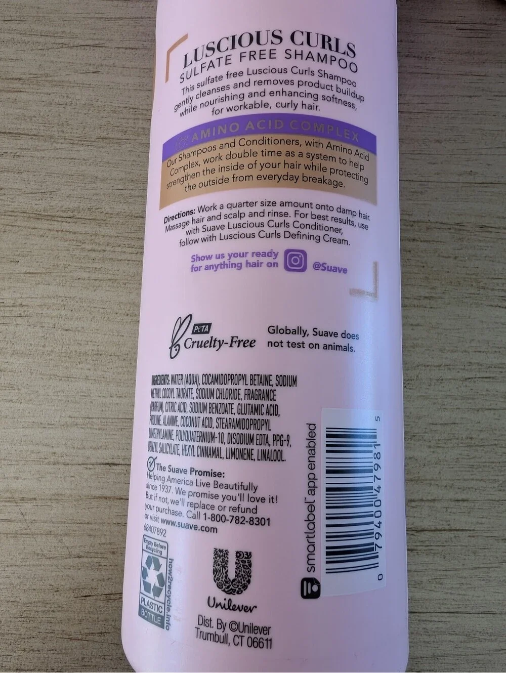 Suave Luscious Curls Defining Shampoo Amino Acid Complex 16.5 oz Lot Of 4
